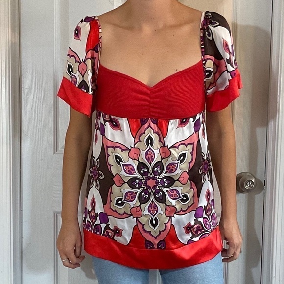 Bebe Vintage Y2K size M going out logo silk tunic long - Picture 1 of 9
